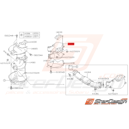 Tôle pare chaleur de collecteur d'échappement supérieur gauche GT 93-00 WRX/STI 01-15