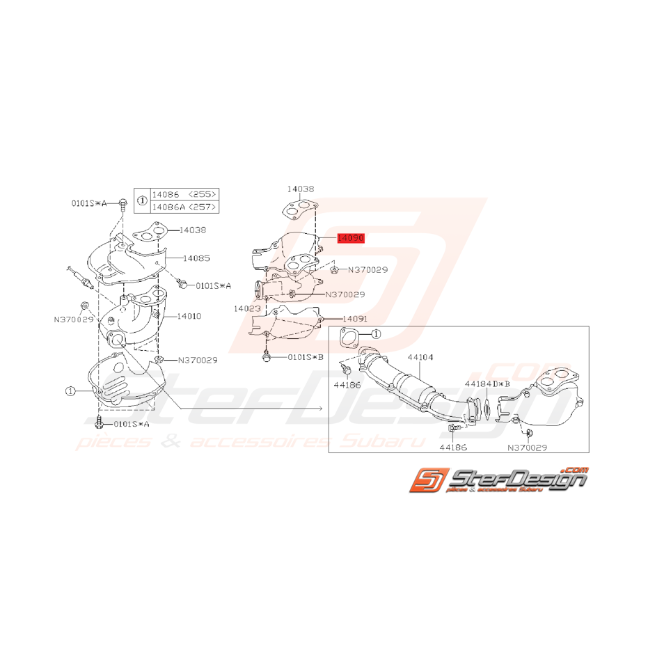 Tôle pare chaleur de collecteur d'échappement supérieur gauche GT 93-00 WRX/STI 01-15
