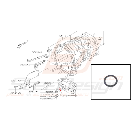 Joint de bouchon de boite pour subaru impreza STI 2008-2010