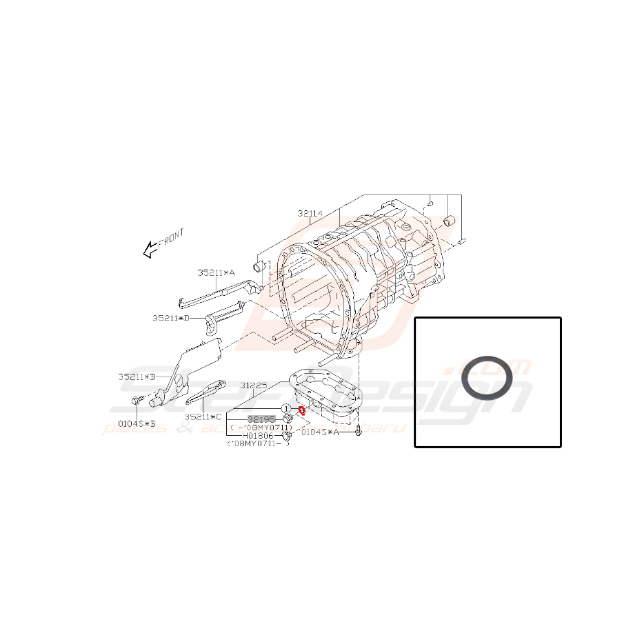 Joint de bouchon de boite pour subaru impreza STI 2008-2010