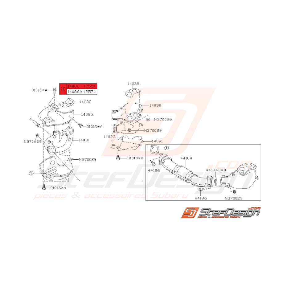 Tôle pare chaleur de collecteur d'échappement inférieur droite WRX/STI 01-15