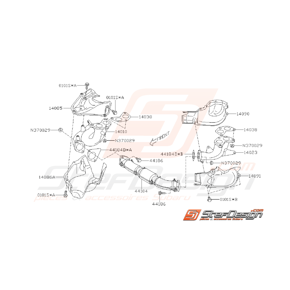 Ensemble Collecteur Échappement Subaru WRX 2008 - 2010 Ensemble Collecteur Échappement Subaru WRX 2008 - 2010