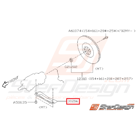 Couvercle complet boitier d'embrayage origine STI 01-05