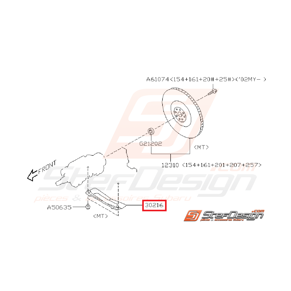 Couvercle complet boitier d'embrayage origine STI 01-05