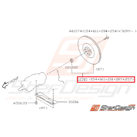 Volant moteur STI origine subaru 01-18