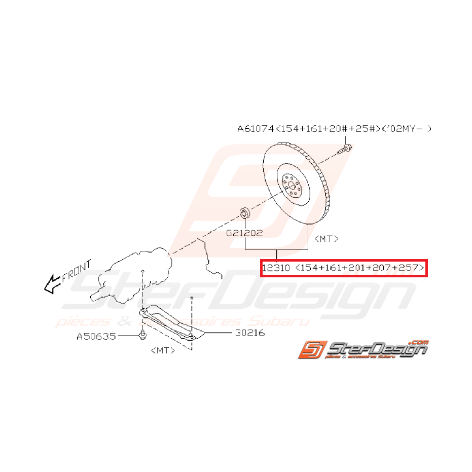 Volant moteur STI origine subaru 01-18