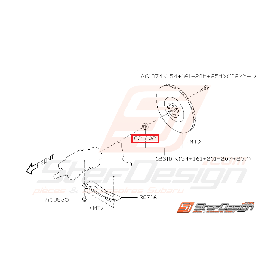 Roulement de volant moteur SUBARU GT 93-00 WRX/STI 01-15 BRZ / TOYOTA GT 86