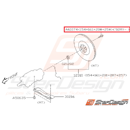 Vis de volant moteur WRX et STI 02-19