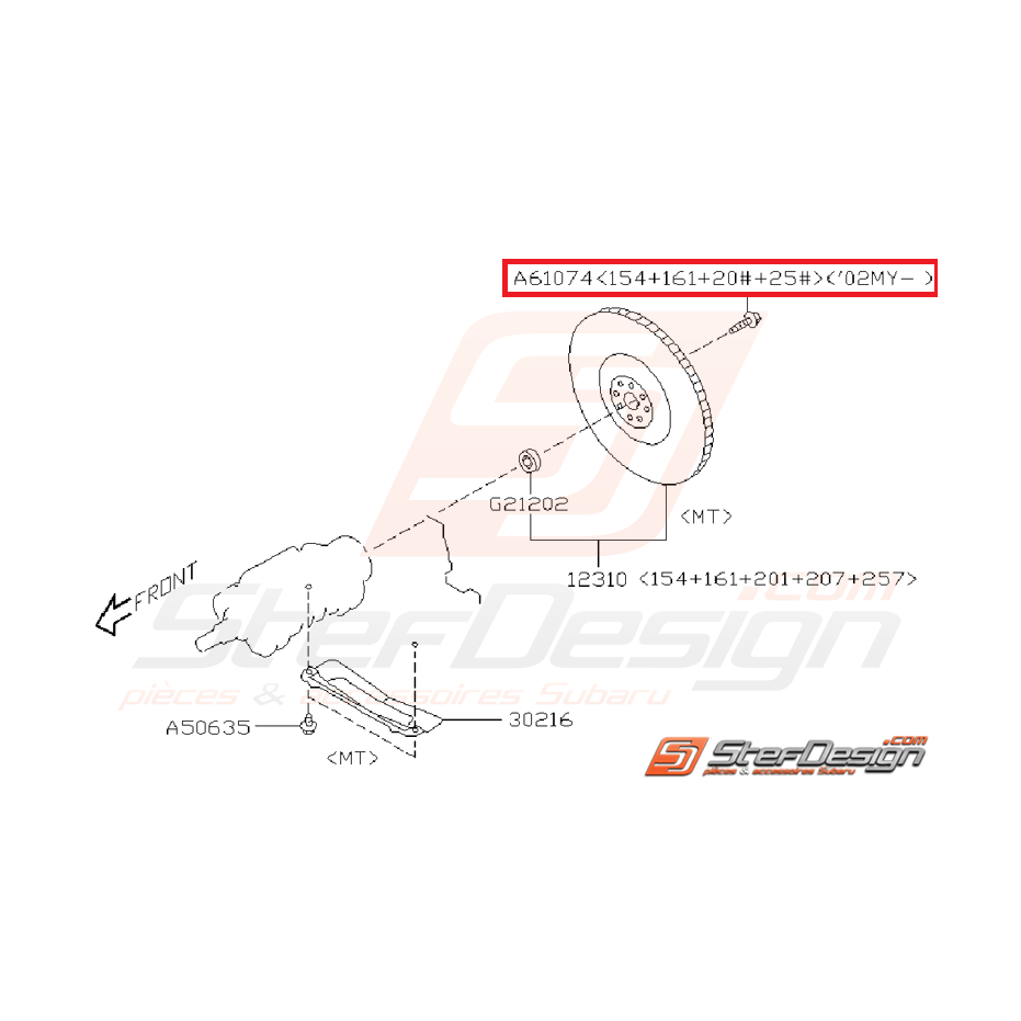 Vis de volant moteur WRX et STI 02-19