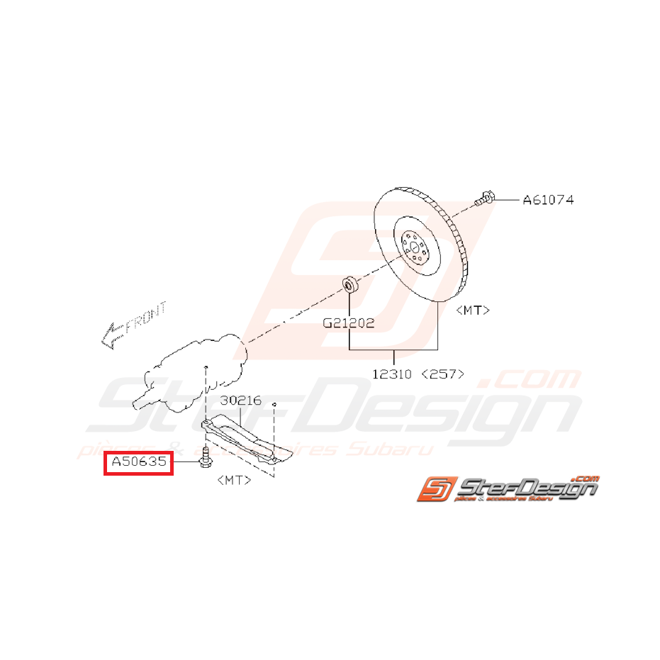 Vis + rondelle de fixation de tôle anti-déjaugeage SUBARU WRX/STI 01-07 et BRZ / TOYOTA GT 86