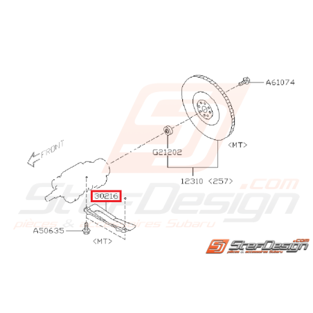 Couvercle complet boitier d'embrayage origine STI 06-14