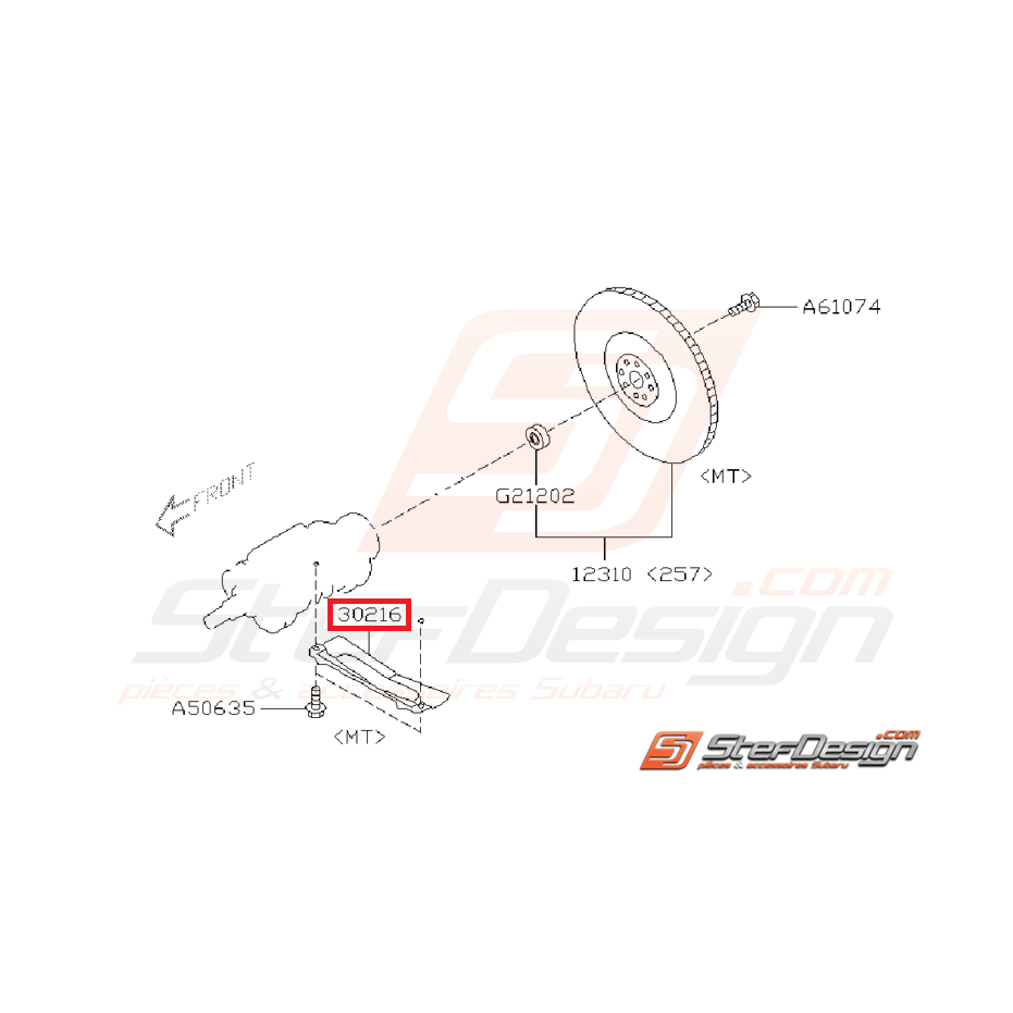 Couvercle complet boitier d'embrayage origine STI 06-14 Couvercle complet boitier d'embrayage origine STI 06-14