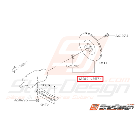 Volant moteur STI origine subaru 01-18