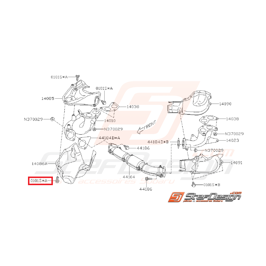 Vis de tôle pare chaleur de collecteur d'échappement coté droit