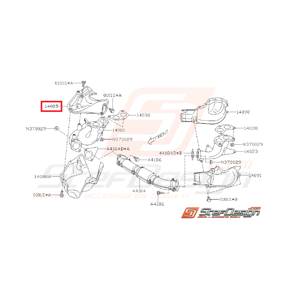 Tole supérieure de collecteur échappement STI 2008-10