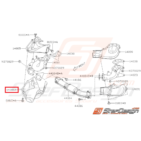 Tôle pare chaleur de collecteur d'échappement inférieur droite WRX/STI 01-15