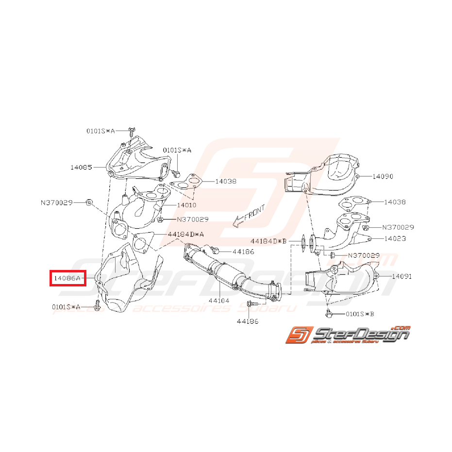 Tôle pare chaleur de collecteur d'échappement inférieur droite WRX/STI 01-15 Tôle pare chaleur de collecteur d'échappement inférieur droite WRX/STI 01-15