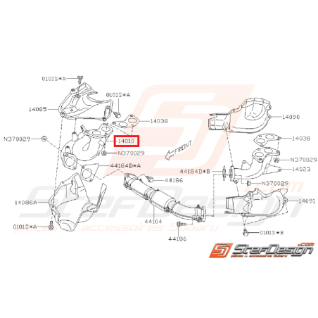 Collecteur échappement partie droite pour STI 2008-2010