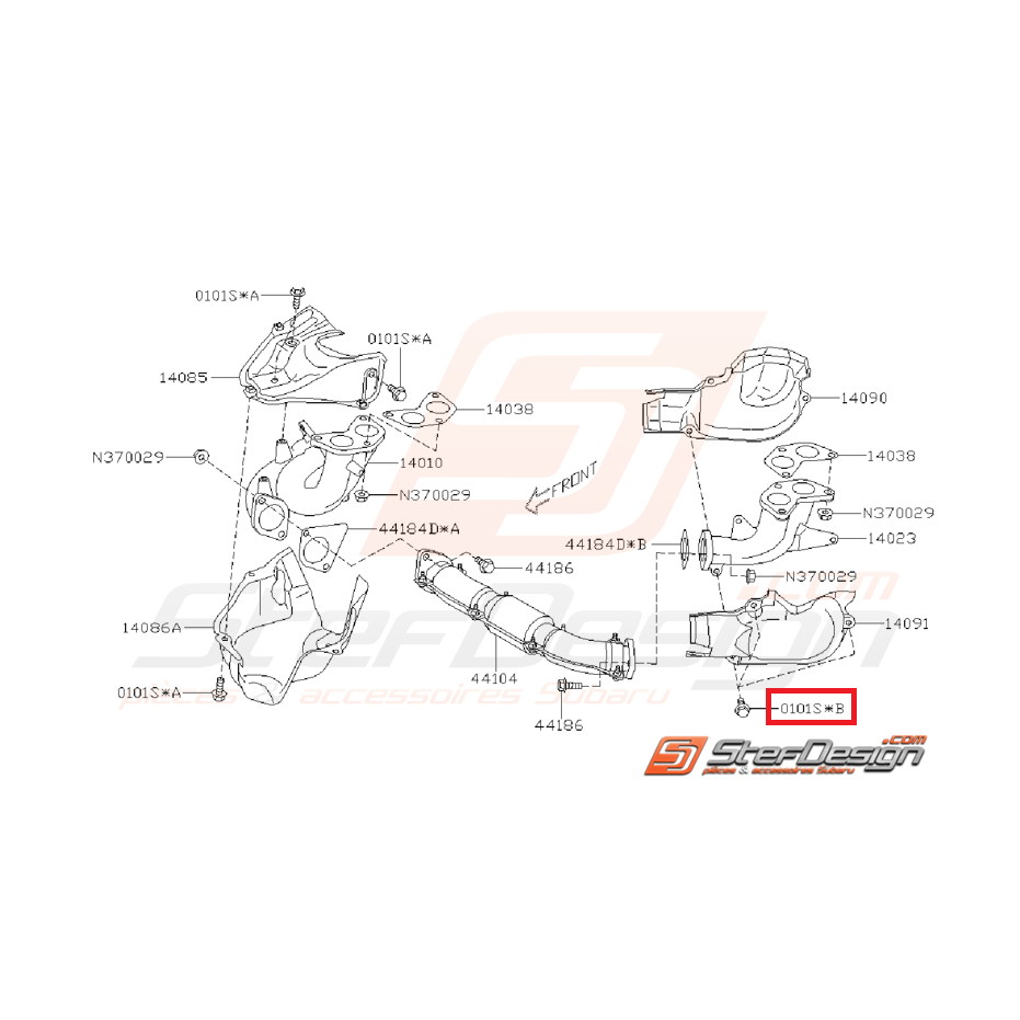 Vis de tôle pare chaleur collecteur d'échappement coté gauche Vis de tôle pare chaleur collecteur d'échappement coté gauche