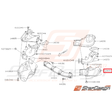 Tôle pare chaleur collecteur d'échappement inférieur gauche SUBARU GT 93-00 WRX/STI 01-05