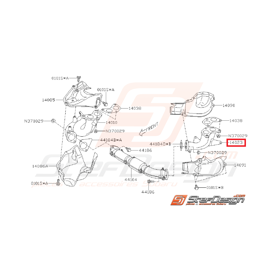 collecteur échappement gauche STI 2008-2010