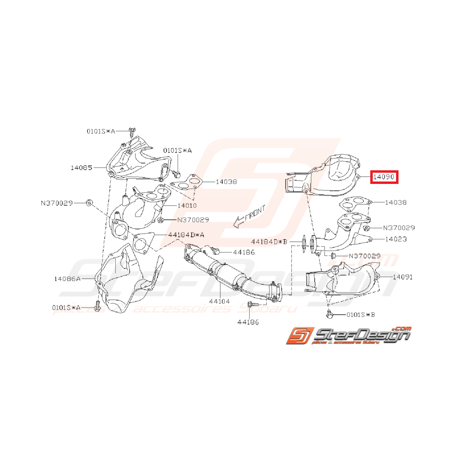 Tôle pare chaleur de collecteur d'échappement supérieur gauche GT 93-00 WRX/STI 01-15 Tôle pare chaleur de collecteur d'échappement supérieur gauche GT 93-00 WRX/STI 01-15