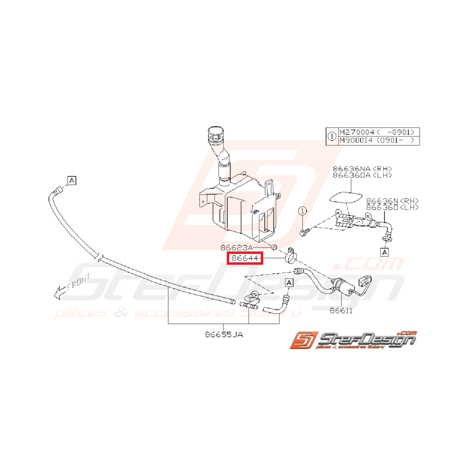 Support de pompe lave-phare STI/WRX 08-10