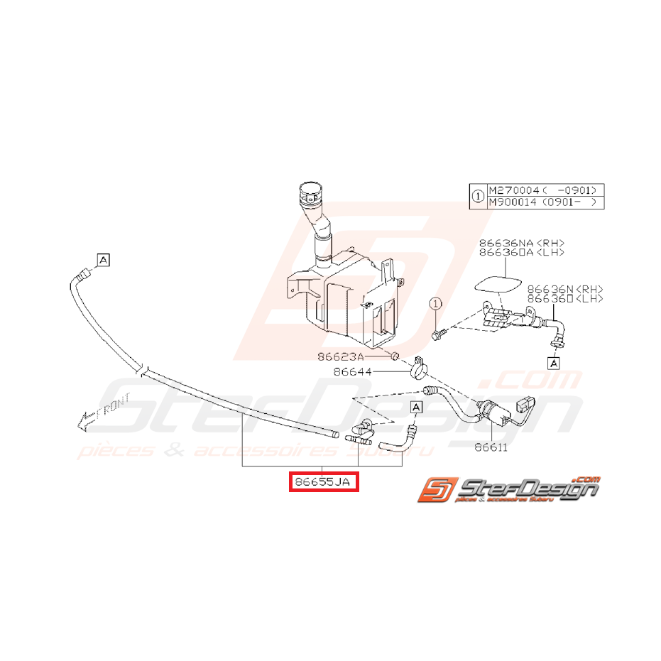 Tuyau lave-glace WRX/STI 08-10