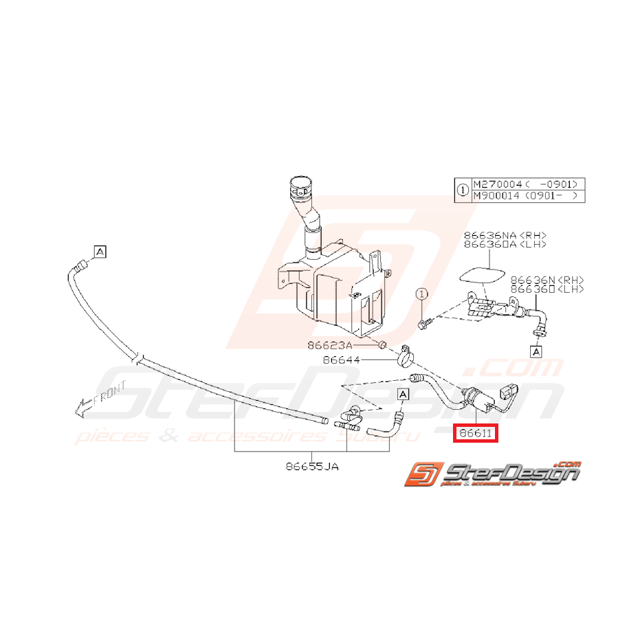 Moteur et pompe lave-phare WRX/STI 2008
