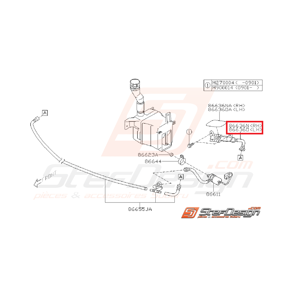 Gicleur lave-phare WRX/STI 08-10