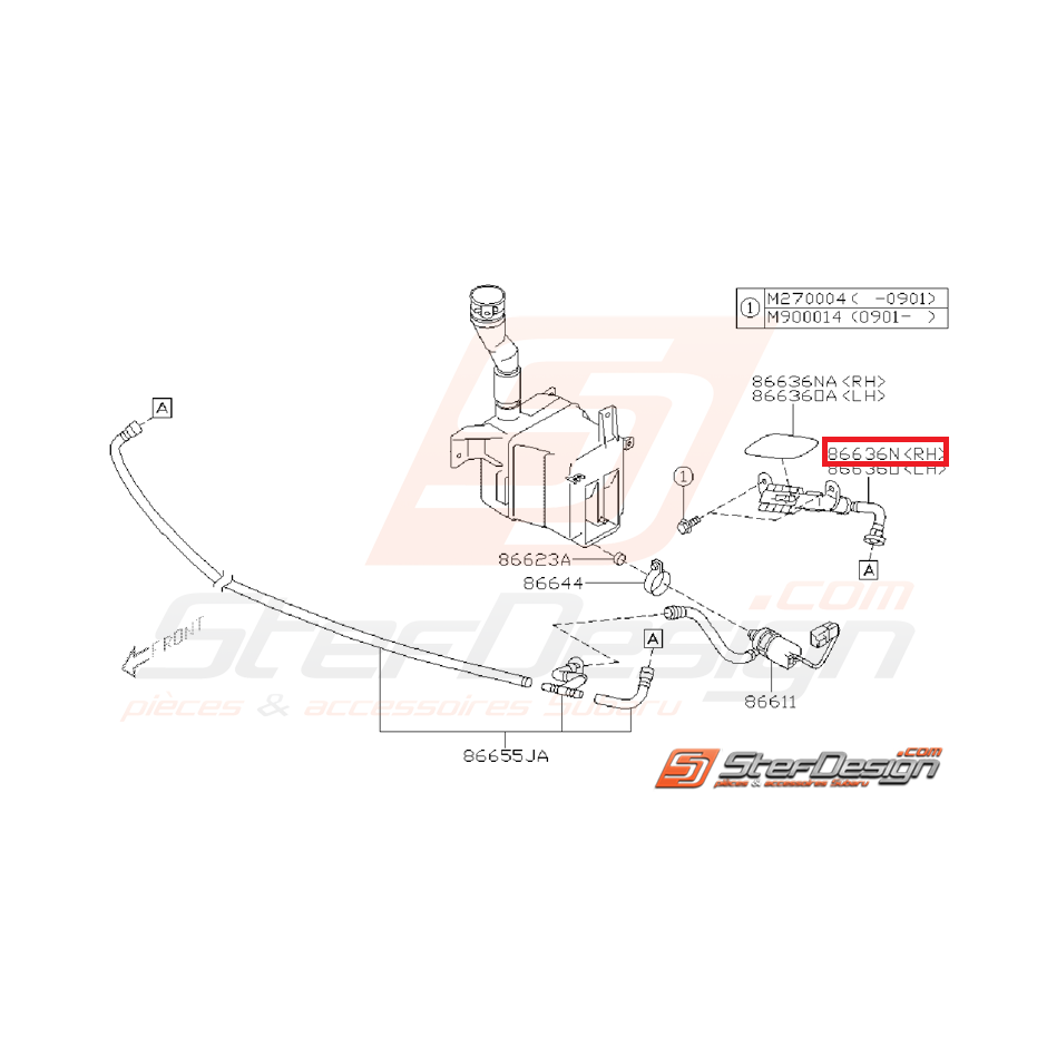 Gicleur lave phare pour STI 01/06/2011 à 2014