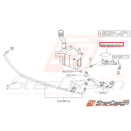 Couvercle gicleur lave phare droit WRX et STI 08-10