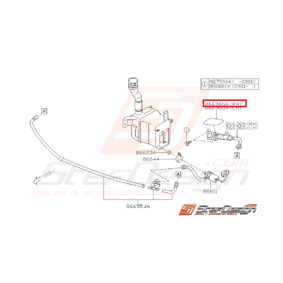 Couvercle gicleur lave phare droit WRX et STI 08-10