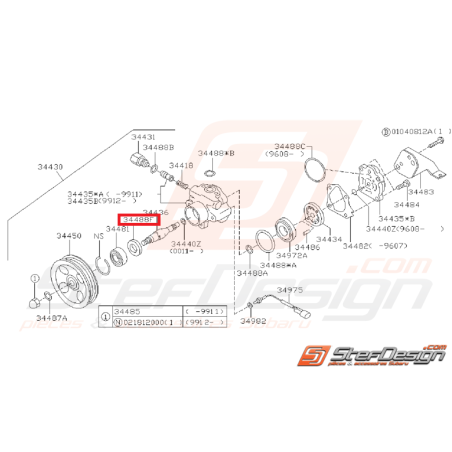 Joint spy pompe de direction assistée subaru GT 99-00