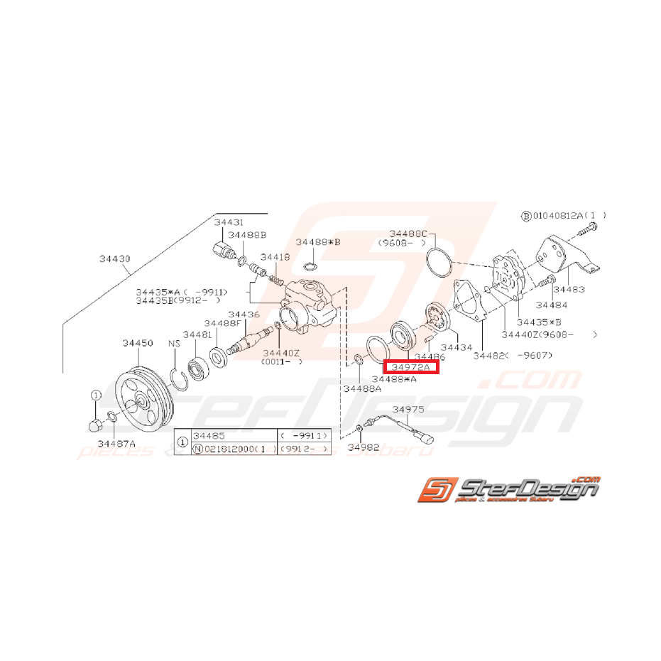 Plaque de pression de pompe de direction assistée GT 99-00