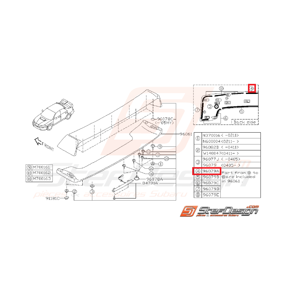 Joint d'étanchéité de becquet de coffre STI 03-07