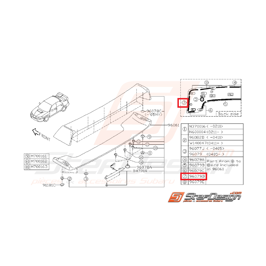 Joint d'étanchéité latérale de becquet de coffre STI 03-07