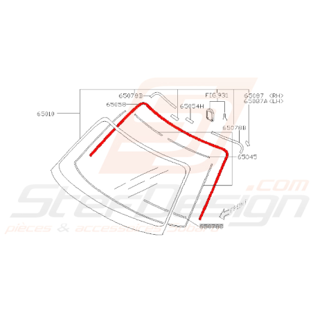 Moulure de parebrise avant pour Forester SG5