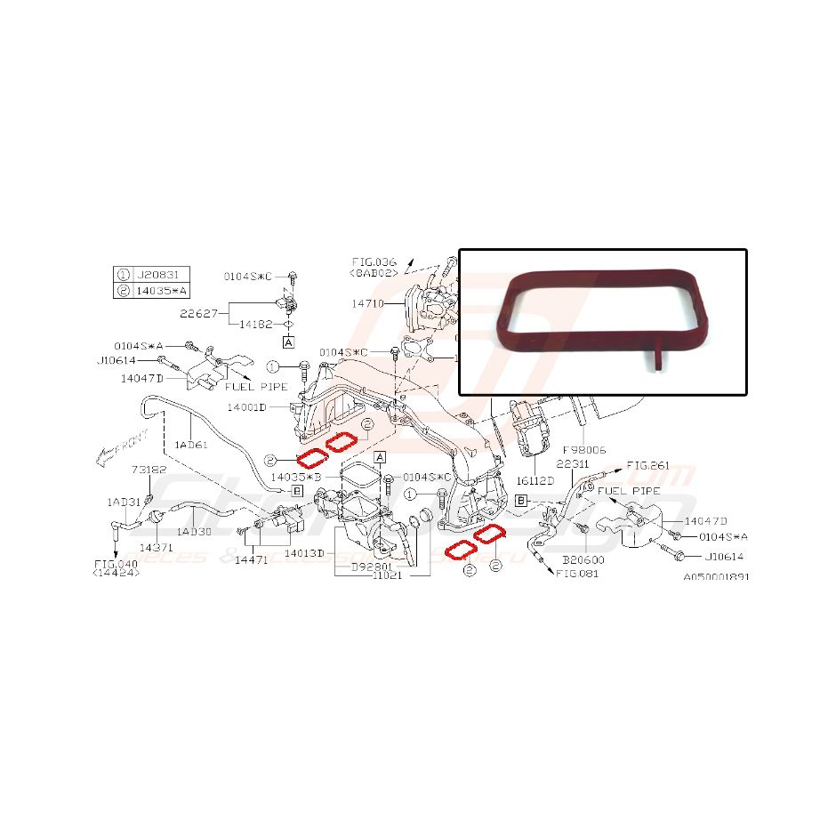 Joint de collecteur admission pour subaru EJ20Z