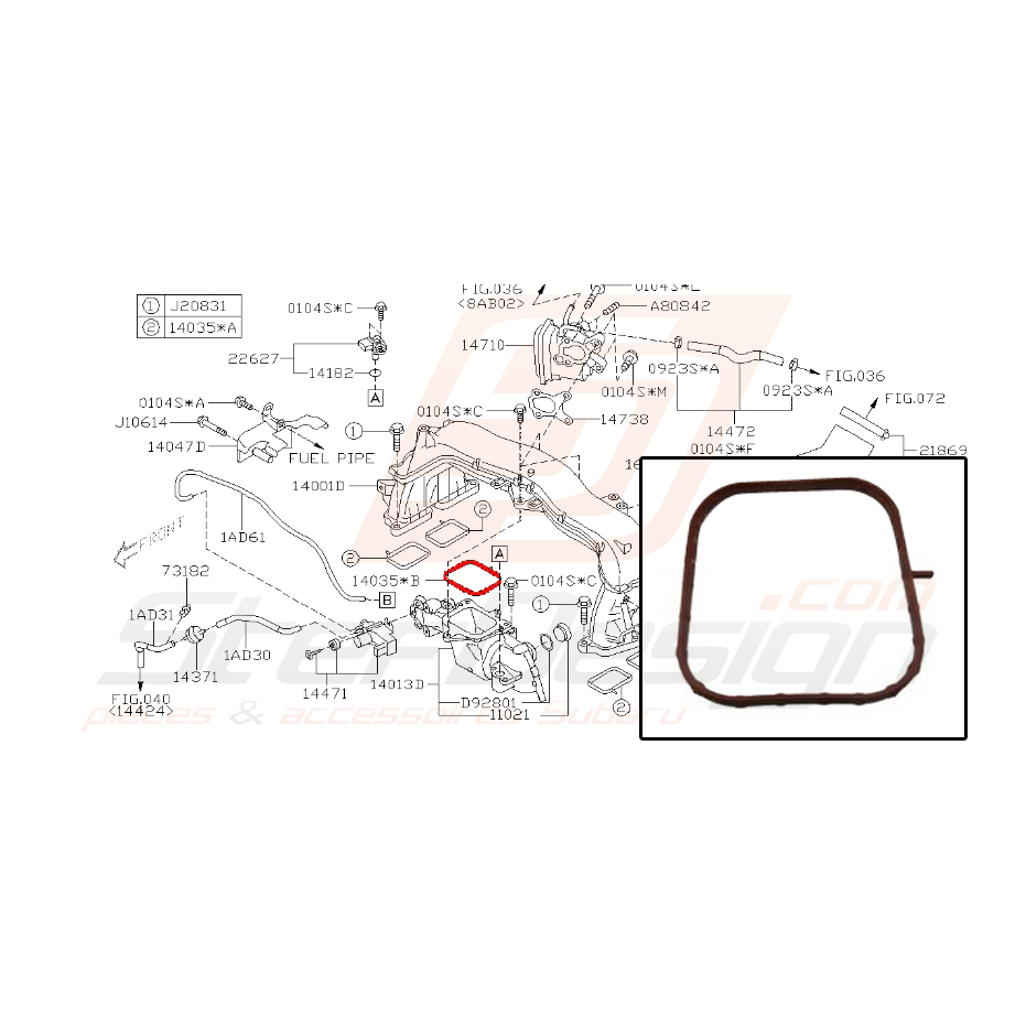 Joint de collecteur admission pour subaru Legacy 2010