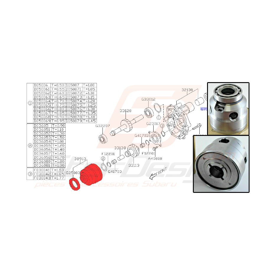Différentiel central de subaru XV 2012