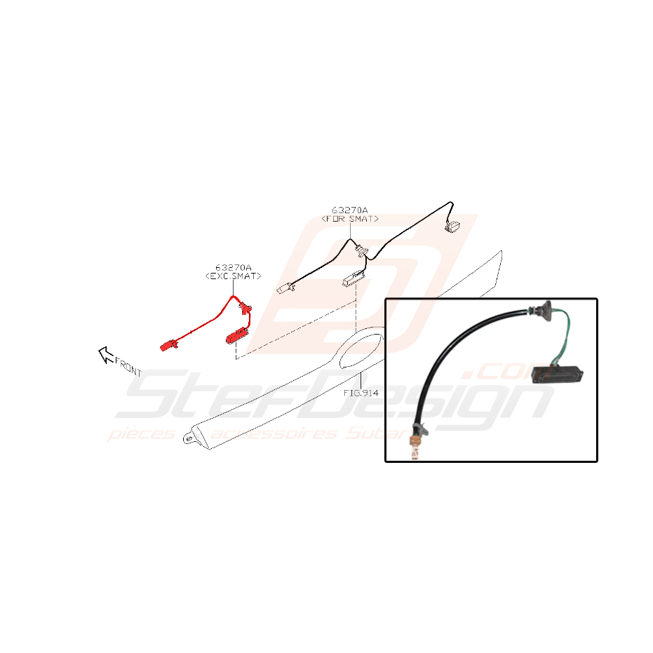 Bouton d'ouverture de coffre pour STI 2008-2010