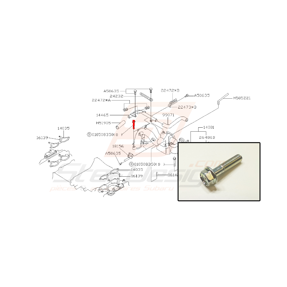 Vis de pieuvre pour Subaru Impreza 1998 Vis de pieuvre pour Subaru Impreza 1998