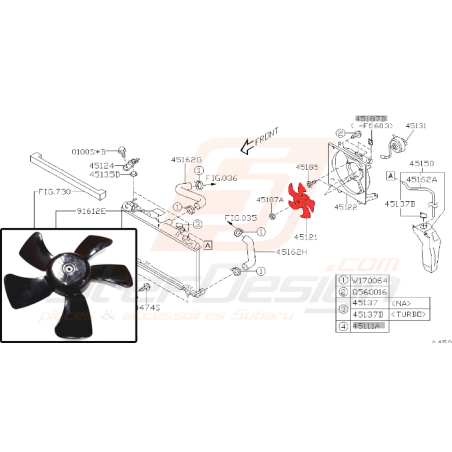 Hélice radiateur SUBARU WRX/STI 01-07