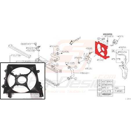 Buse de ventilateur origine SUBARU WRX/STI 06-07