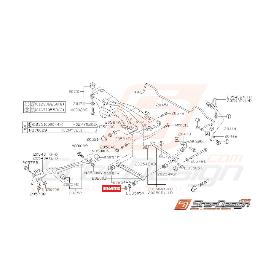 Ecrou de vis tirant arrière et d'amortisseur
