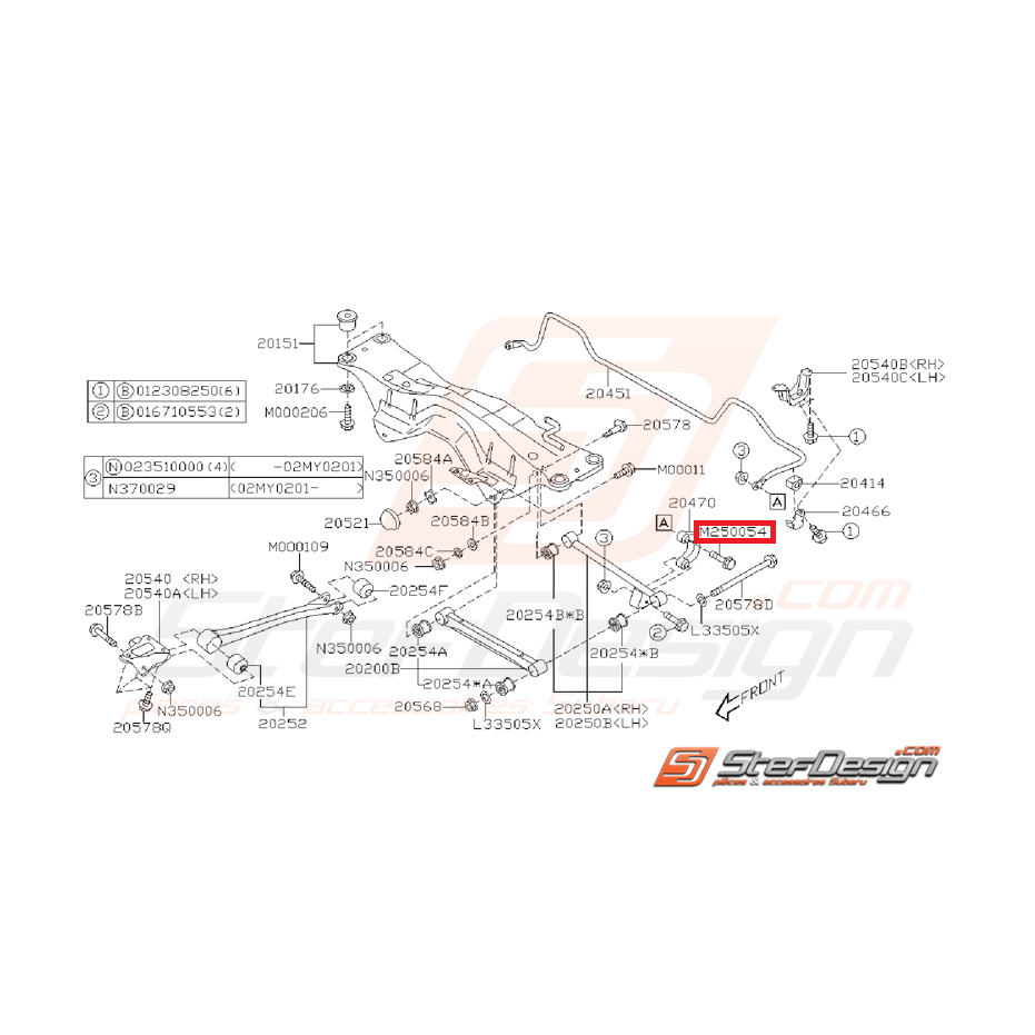 Vis de fixation links arrière SUBARU WRX 01-07 STI 01-04 Vis de fixation links arrière SUBARU WRX 01-07 STI 01-04