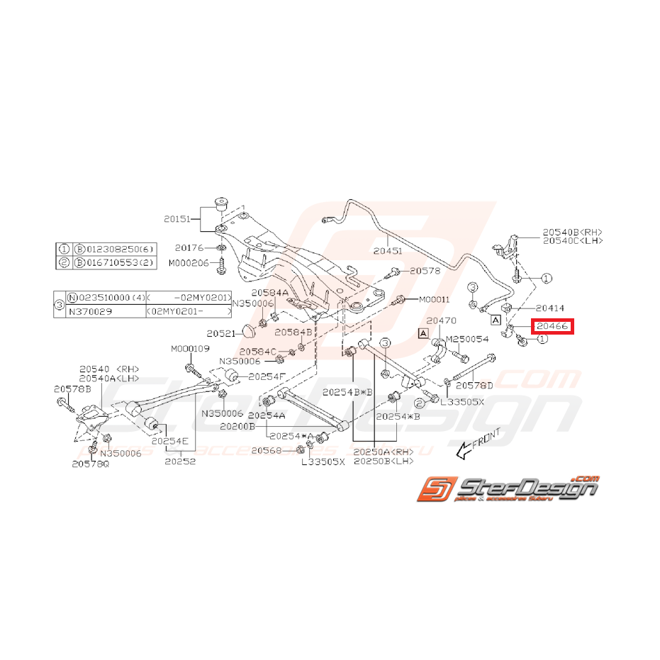 Support silent bloc barre anti-roulis SUBARU P1 WRX/STI 2001 au 16/10/2002 Support silent bloc barre anti-roulis SUBARU P1 WRX/STI 2001 au 16/10/2002