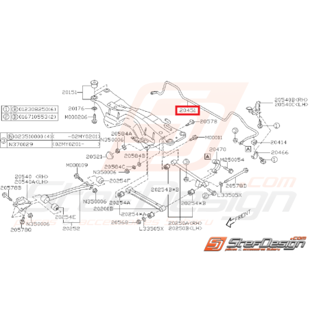 Barre stabilisatrice arrière 20mm WRX 01-06 STI 01-03