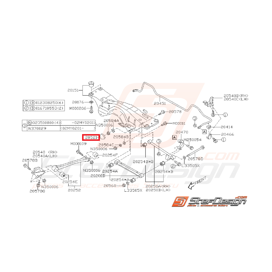 Capuchon liaison latérale train arrière GT 93-00 WRX/STI 01-07 Capuchon liaison latérale train arrière GT 93-00 WRX/STI 01-07